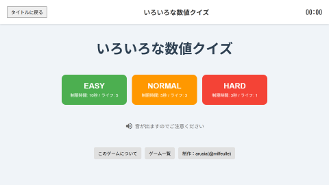 いろいろな数字クイズ